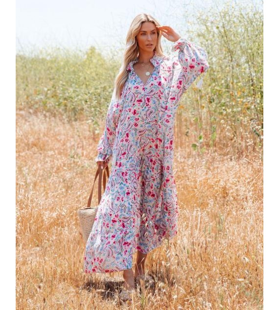 Goulding Floral Tiered Boho Maxi Dress