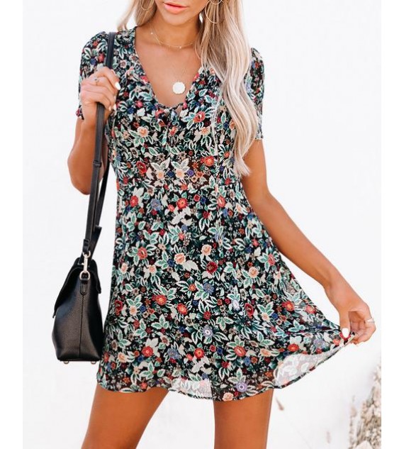 Positively In Love Floral Chiffon Mini Dress